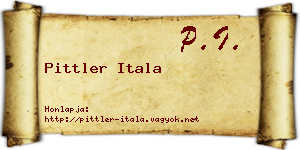 Pittler Itala névjegykártya